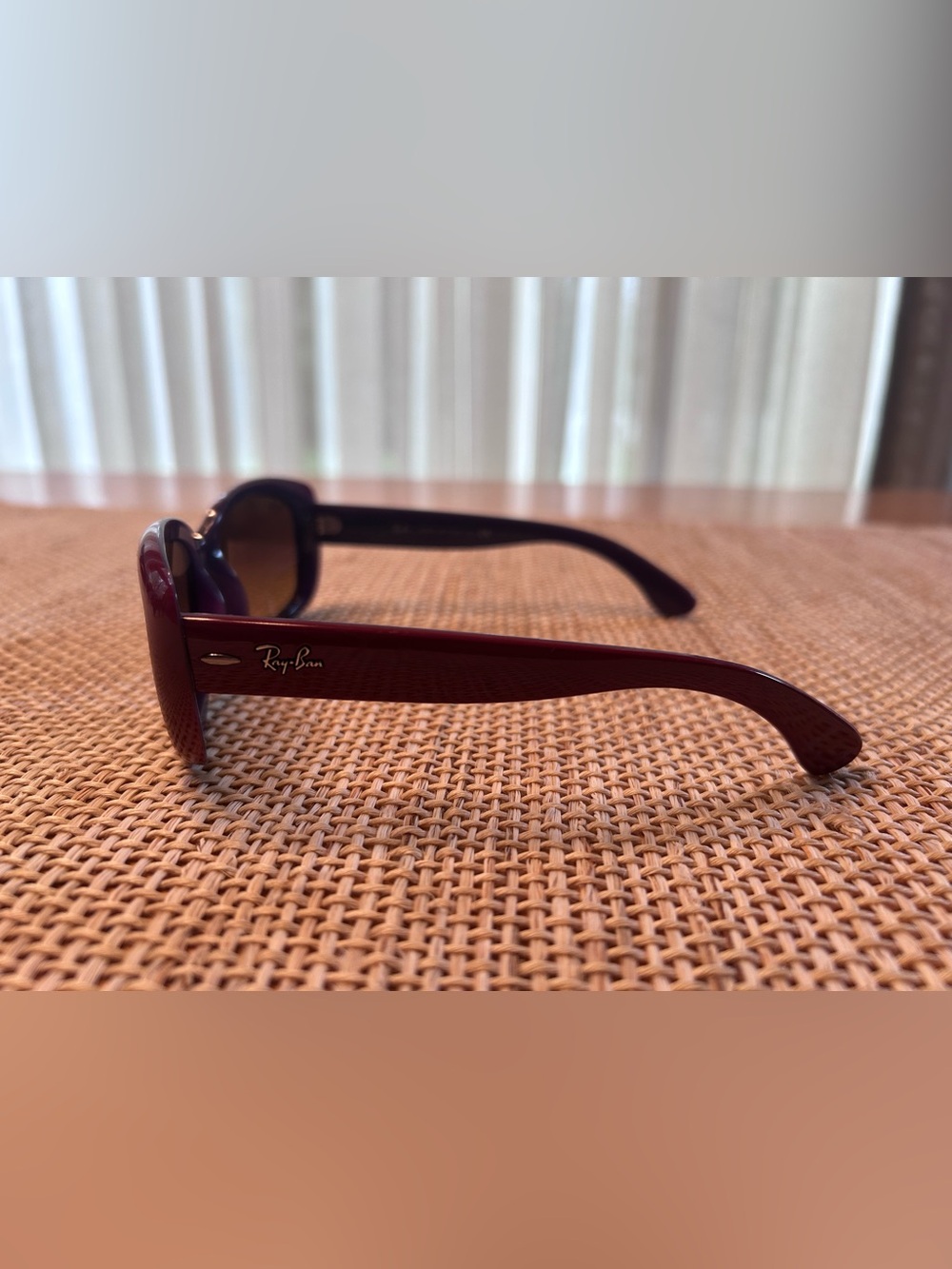 Ray-Ban JackieOhh Sunglasses w/GlossyRed/Violet 2ToneFrame w/Brown Gradient Lens - Picture 3 of 10